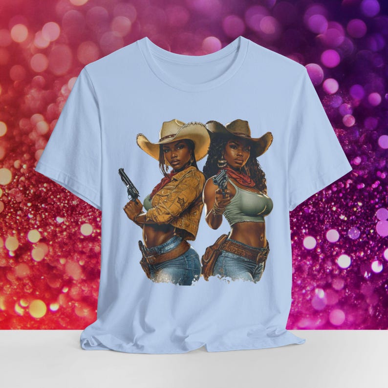 Melanin Rodeo-skjorta - Svart western cowgirl-t-shirt, afro-vilda västern-kläder, lantligt mode, XS-5XL mjuk överdimensionerad grafisk t-shirt. bild 4