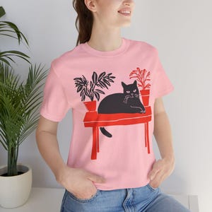 Japanese Zen Cat T-Shirt – Minimalist Asian Art Tee image 8
