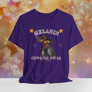 Melanin Cowgirl Swag T-Shirt | Black Rodeo Shirt | African American Rodeo Style Tee | Riding Themed Top | Sizes XS to 5XL