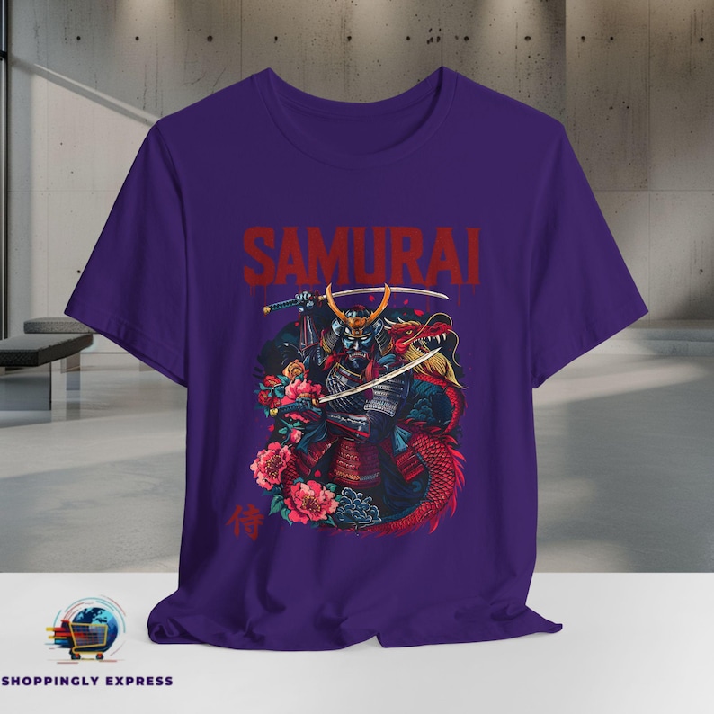 Japanese Samurai Tee | Japanese Warrior Top | Oversized Samurai Shirt | Shogun Tee | Casual Samurai Fashion | Plus Size Samurai T-Shirt image 7