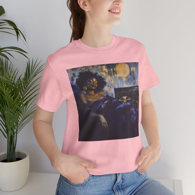 Neo Soul Melanin Queen T-Shirt | Afro Art Retro Vibes Shirt | Soft Bella Canvas Retail Fit Unisex XS to 5XL image 7