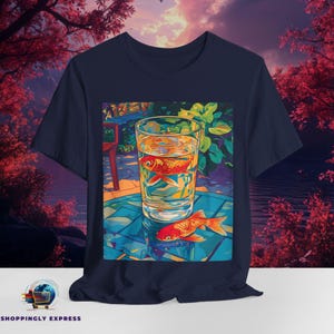Goldfish In Glass Shirt | Pop Art Fish Tee | Colorful Aquatic Art T-Shirt | Gift for Fish Lover | Bella Canvas XS to 5XL
