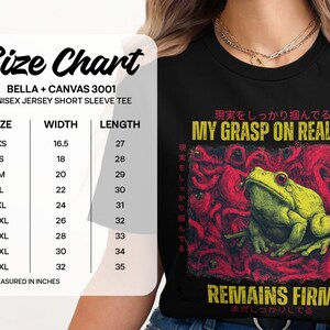 My Grasp on Reality Graphic Tee, Retro Frog Shirt, Unisex Jersey Short Sleeve, Vintage Aesthetic Top, Edgy Artistic T-shirt