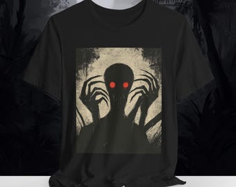 Shadow Demon Horror T-Shirt | Gothic Apparel | Creepy Red Eye Entity, Nightmare Fuel Art | Bella Canvas Shirt XS to 5XL