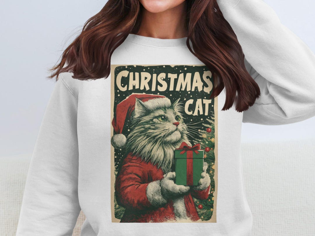 Christmas Cat Shirt Santa Claws Tee Funny Holiday Kitty Top