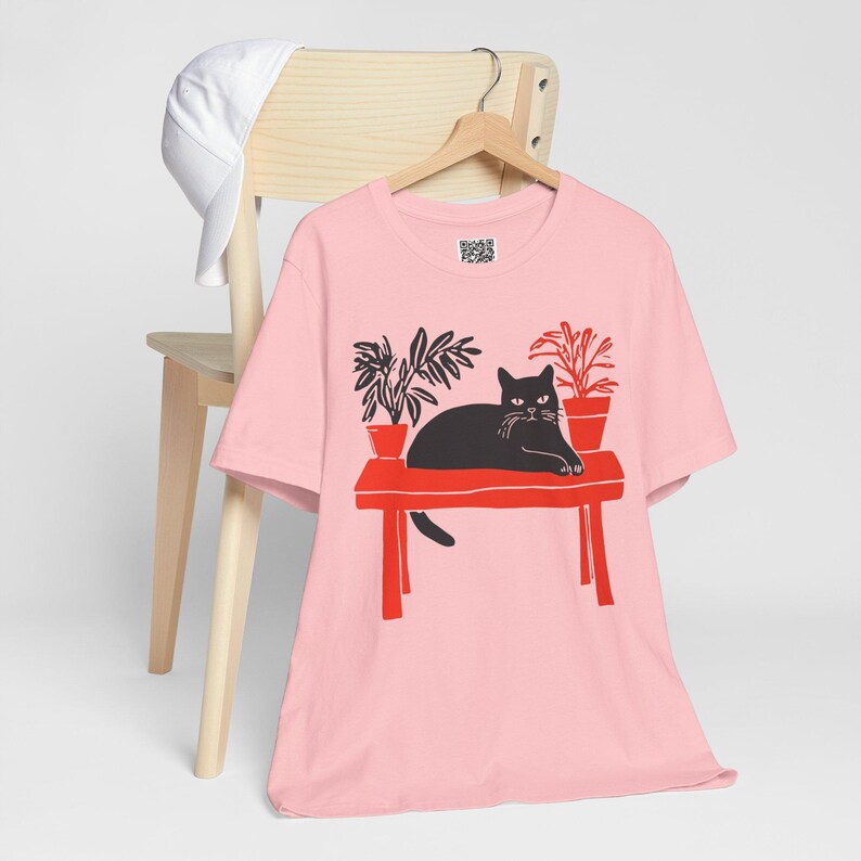 Japanese Zen Cat T-Shirt – Minimalist Asian Art Tee image 7