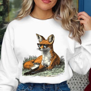Cool Fox Sweatshirt, Funny Animal Graphic Pullover, Stylish Wildlife Apparel, Unique Fox Lover Gift, Trendy Hoodie, Casual Wear