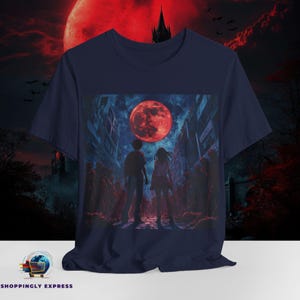 Anime-shirt Apocalypse | Kleding voor overlevingspaar | Japans esthetisch zombie-T-shirt | Grafisch post-apocalyptisch T-shirt met anime | Bella Canvas