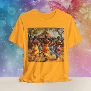 African Sisterhood Dance T-Shirt | Melanin Apparel | Afrocentric Celebration Art Tee for Women | Bella Canvas Sizes XS to 5XL