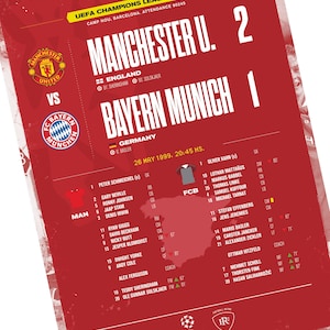 Manchester United 1999 Champions League Final poster