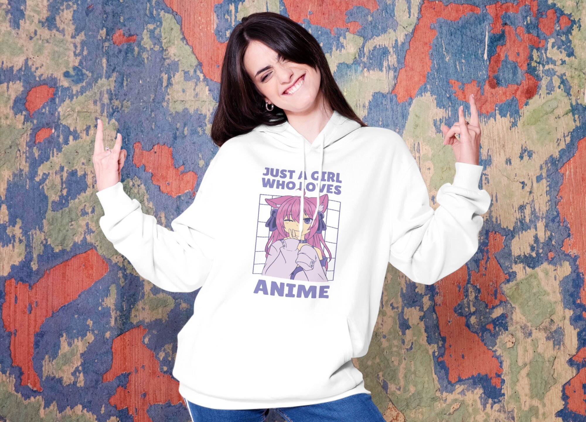 Buy Girl Anime Hoodie Mens Otaku Colorful Hoody Pullover Sweatshirt Comfy  Spring Clothes White Cosplay with Kangaroo Pocket at Amazonin
