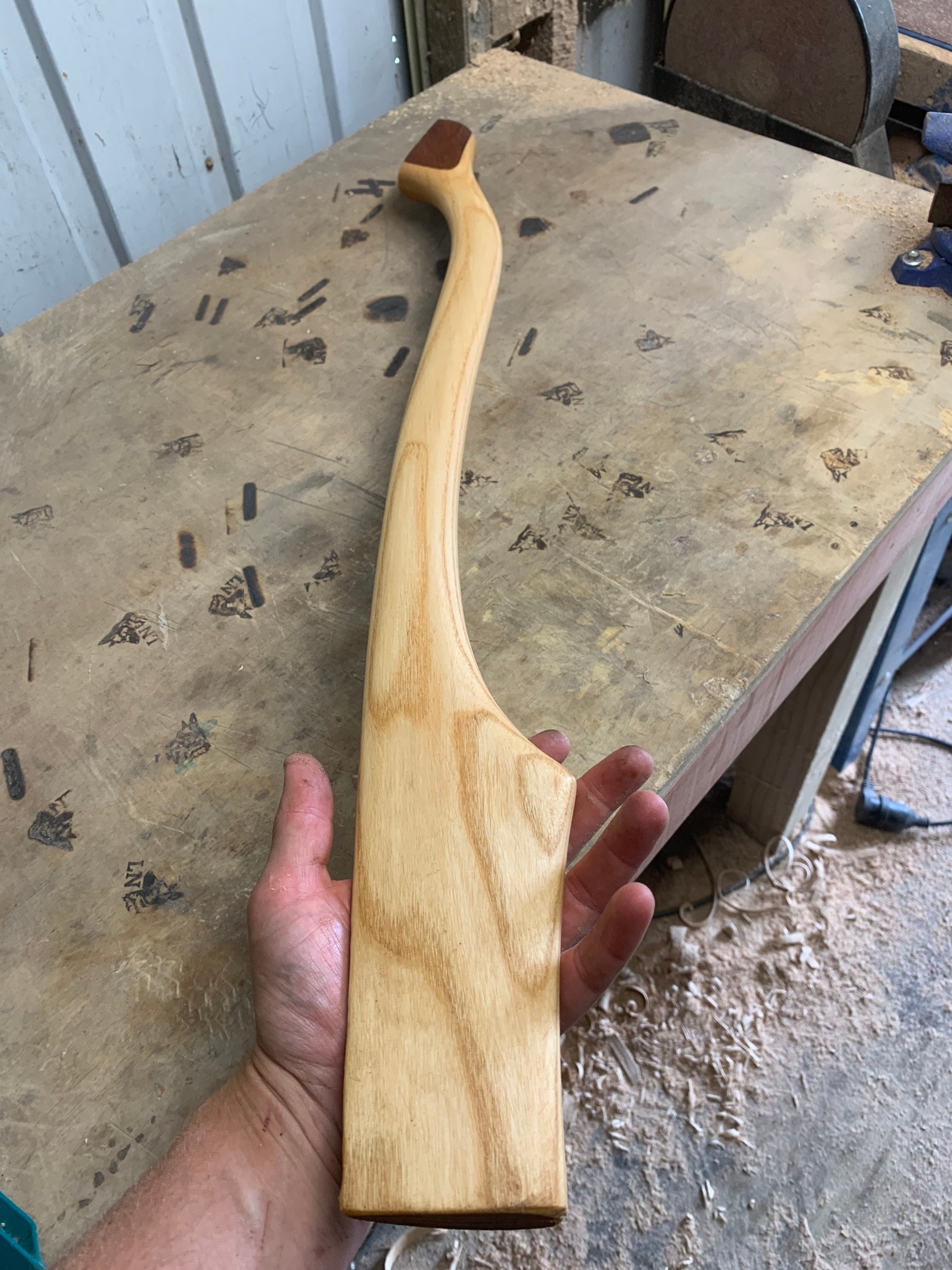 Hand Carved Axe Haft/handle Extra Curve Etsy