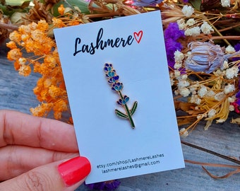 Lavender Flower Stem Enamel Pin Symbol Of Love Plant Flower Lover Gardening Mom Birthday Gift