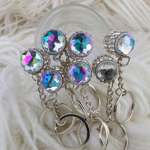 Blingy Iridescent Diamond Rhinestone On Tube Mascara Brush Lash Wand Spoolie Keychain Eyelash Extensions After Care
