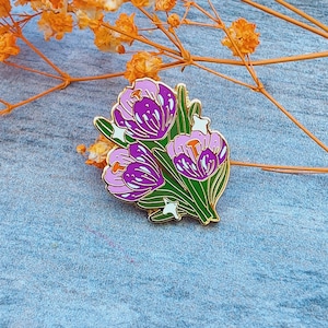 Bouquet Of Tulip Flowers Floral Enamel Pin Symbol Of Love Plant Flower Lover Gardening Mom Birthday Gift