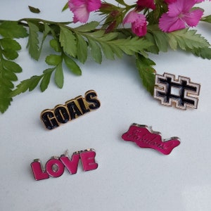 Love Hashtag Goals Fabulous # Pin Girl Boss Pin Female Positive Motivational Boss Gift Boss Birthday Women Entrepreneur Empowerment