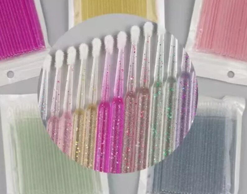 Pink Glitter Micro Applicator Brushes 100 Pieces Etsy