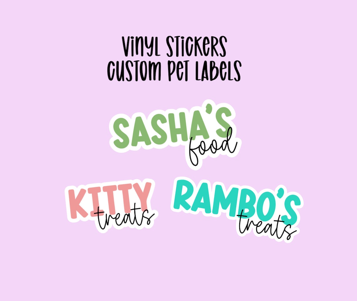 Dog Name Sticker Design Personalized Dog Name Sticker | Cat Name Sticker | Pet Food Label ...