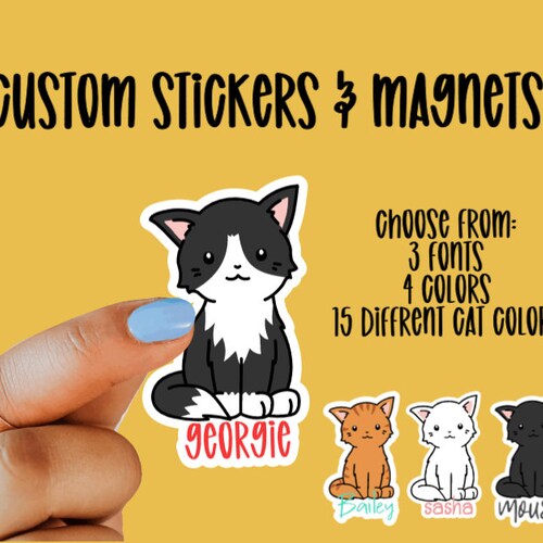 Custom Cat Stickers & Laptop Stickers Waterproof and Etsy
