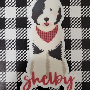 Custom Sheepadoodle gift Sticker or Magnet, Custom Dog Sticker, Dog Magnet, Gift for Dog Lover, Removable, Laptop Sticker, Water Resistant image 4