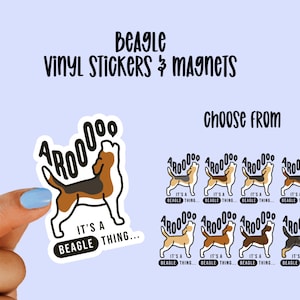 Beagle Hound Vinyl Stickers and Magnets | It&#39;s a beagle thing |
