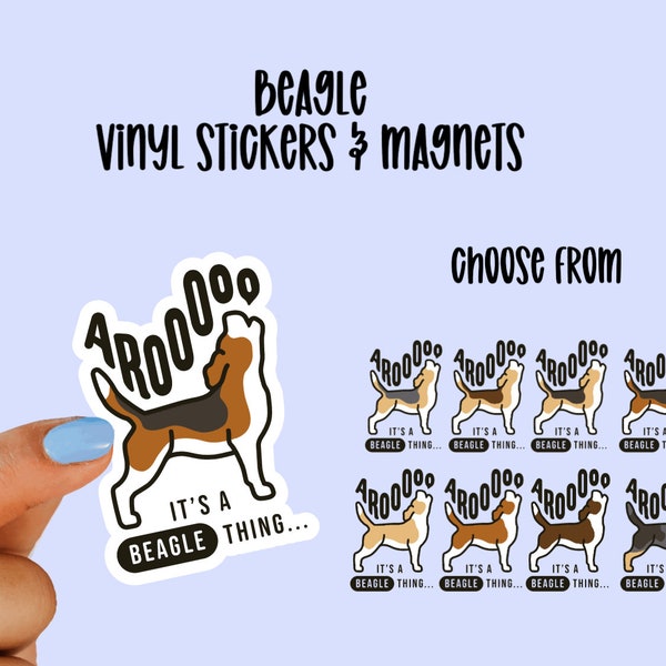 Beagle Hound Vinyl Stickers and Magnets | It's a beagle thing |