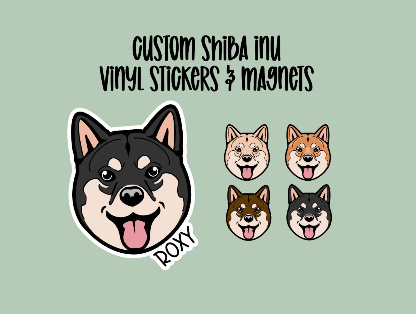 Custom Shiba Inu Face Stickers and Magnets | Cute Shiba Inu ...