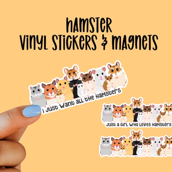 Hamster Stickers and Magnets | Vinyl Stickers