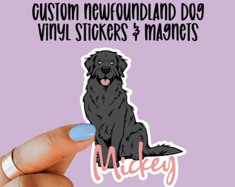 Custom Newfoundland Dog Stickers and Magnets | Waterproof Vinyl | Laptop | Waterbottle Stickers | Newfie Sticker