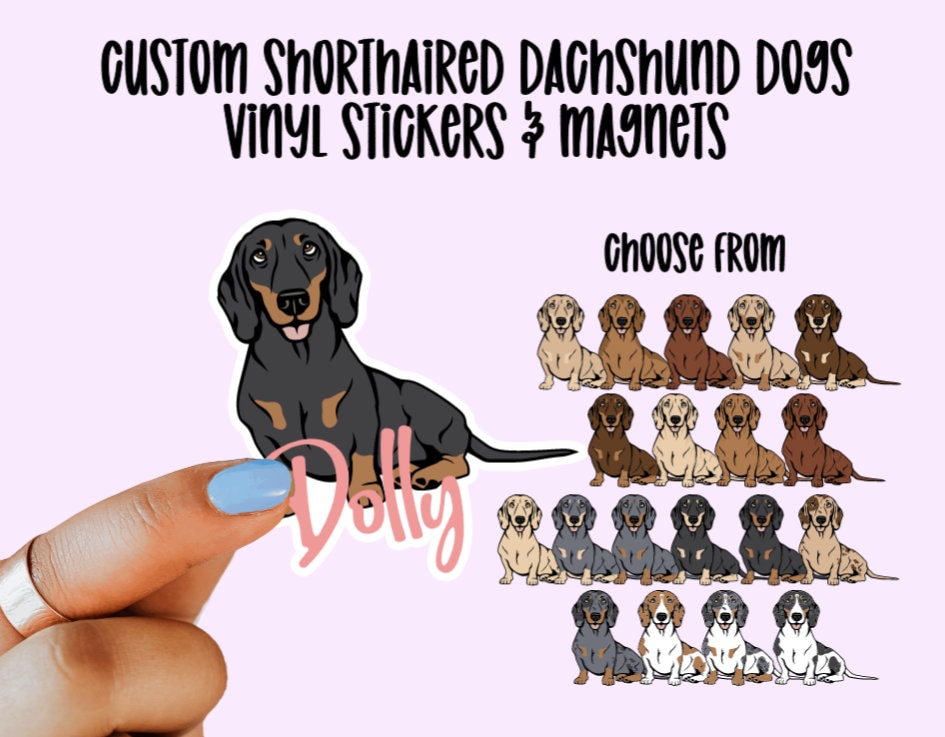 Cute Dachshund Dog Stickers for Kids Girls Boys 50 Pack Sausage Pet Dogs Vinyl Durable Gift Stickers DIY Tag Decals for Decorate Bumper Computer