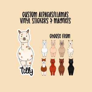 Custom Alpaca & Llama Vinyl Stickers and Magnets | Cute stickers | Waterproof Vinyl Stickers | Laptop Sticker | Notebook decal