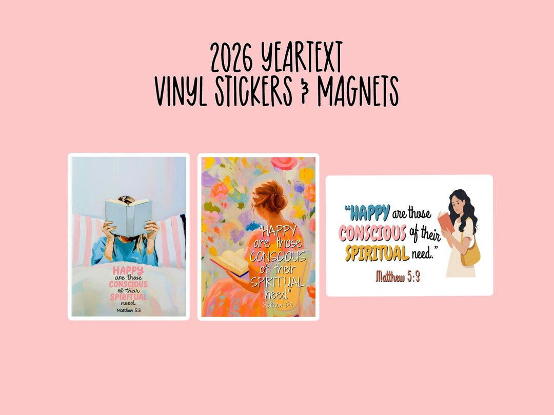 2026 Year Text Scripture, Matthew 5:3, Vinyl Stickers and Magnet, JW ...