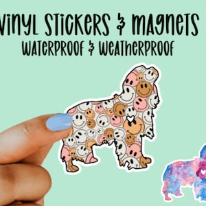 Cavalier Silhouette, Cavalier King Charles, Vinyl Sticker, Magnet, Waterproof Sticker, Gift for Dog Lover