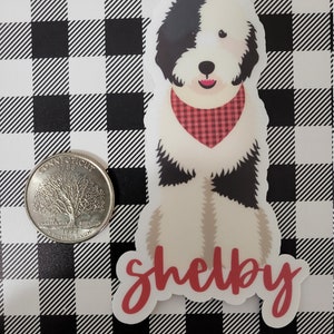 Custom Sheepadoodle gift Sticker or Magnet, Custom Dog Sticker, Dog Magnet, Gift for Dog Lover, Removable, Laptop Sticker, Water Resistant image 5