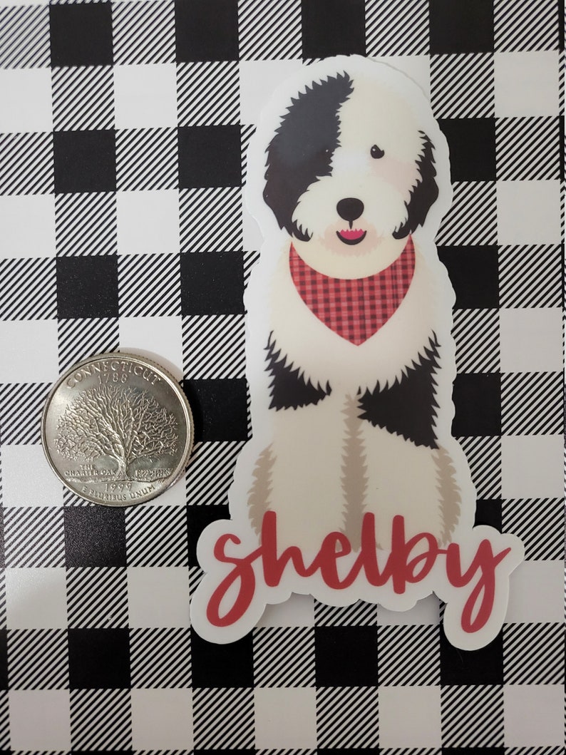 Custom Sheepadoodle gift Sticker or Magnet, Custom Dog Sticker, Dog Magnet, Gift for Dog Lover, Removable, Laptop Sticker, Water Resistant image 5