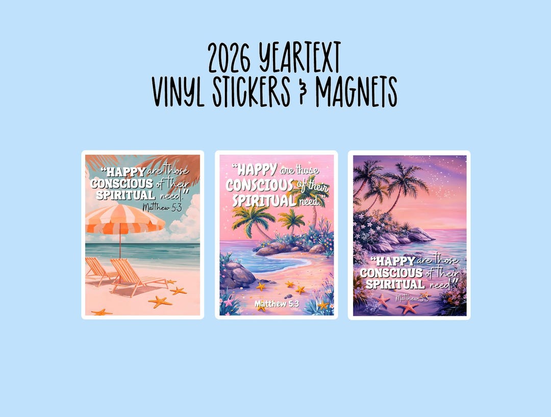 2026 Year Text Scripture, Matthew 5:3, Vinyl Stickers and Magnet, JW ...