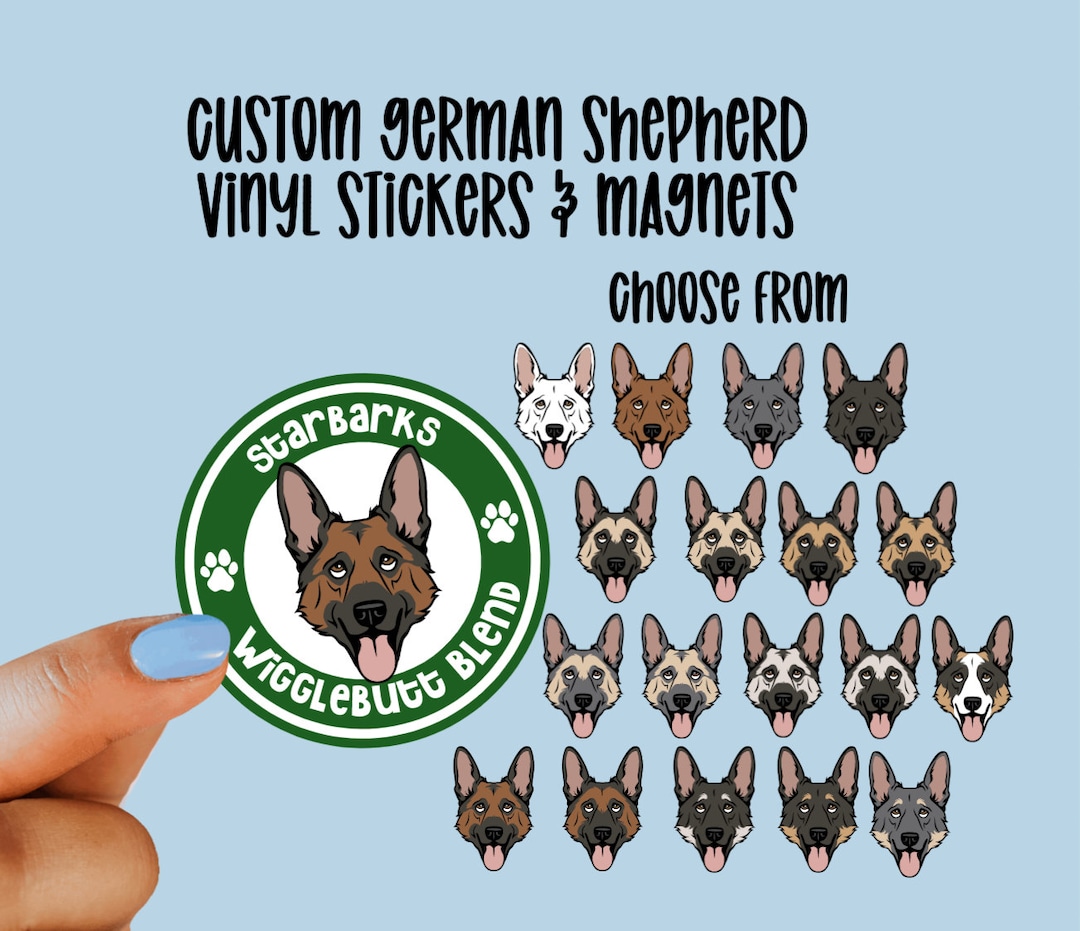 Gsd Sticker Custom German Shepherd Vinyl Stickers & Magnets, Gift for German ...