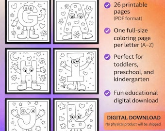 ABC Coloring Book for Kids | Alphabet Coloring Pages | Printable Preschool Learning Activity (PDF)