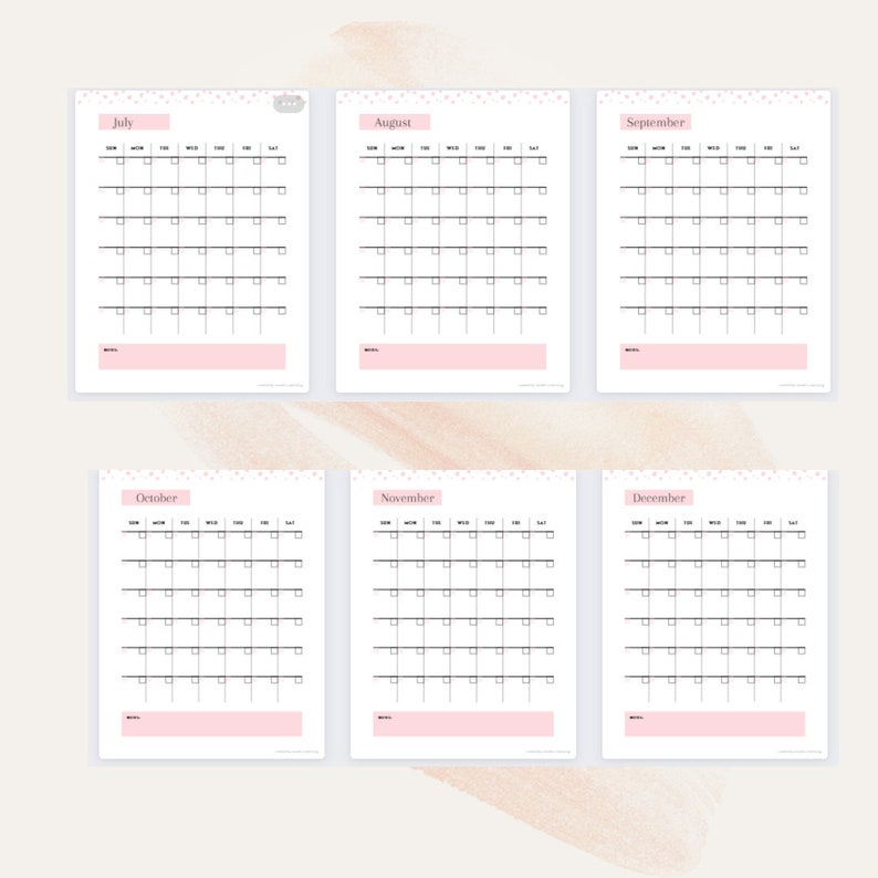 Monthly Blank Printable, Simple Calendar, PDF Printable - Etsy