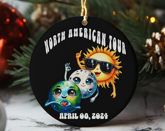 Solar Eclipse Ornament 2024, 2024 Total Solar Eclipse Ornament, Solar Eclipse Christmas Gift, Solar Eclipse Keepsake, Solar Eclipse Souvenir