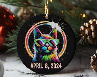 Solar Eclipse Ornament 2024, 2024 Total Solar Eclipse Ornament, Solar Eclipse Christmas Gift, Solar Eclipse Keepsake, Solar Eclipse Souvenir