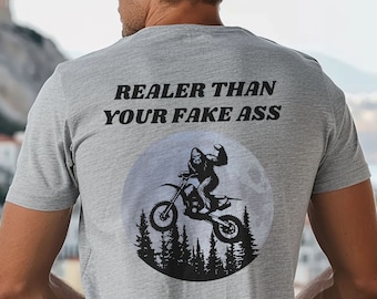 Rolig Bigfoot Dirtbike-t-shirt: Sasquatch-gåva