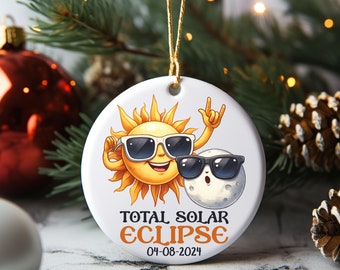 Solar Eclipse Ornament 2024, 2024 Total Solar Eclipse Ornament, Solar Eclipse Christmas Gift, Solar Eclipse Keepsake, Solar Eclipse Souvenir