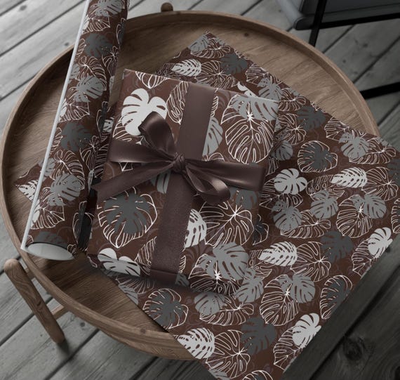 Geschenkpapier Tropische Monstera Bltter Muster, Geschenkpapier fr  Geschenke, Geburtstag, Weihnachten, Urlaub, umweltfreundlich, zum Basteln -  Etsy.de