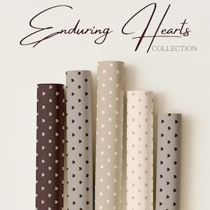 Neutral Hearts Valentine's Gift Wrap Papers, Pink, Taupe, Brown  Paper, Neutral Minimalist Wrapping
