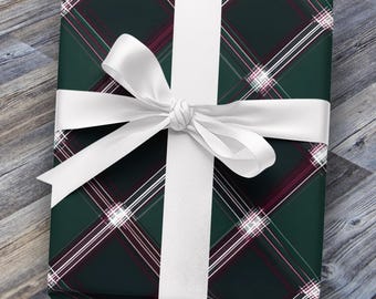 Jagergroen geruit geruit cadeaupapier | Inpakpapier voor de feestdagen, kerstruit