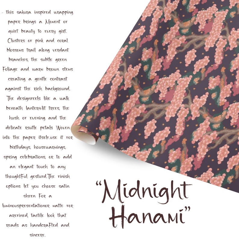Sakura Cherry Blossom Gift Wrapping Collection, Japanese inspired Gift Wrap image 2