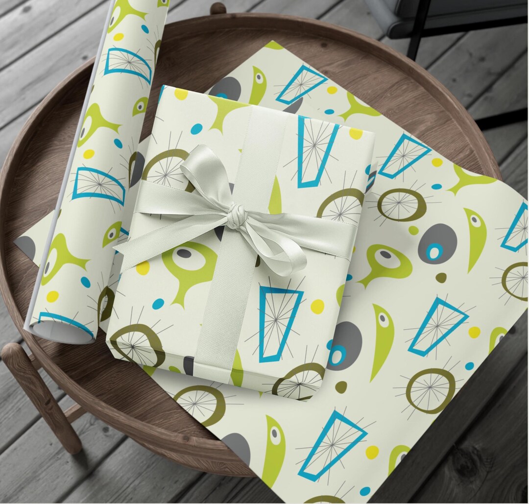 Retro Atomic Alien Wrapping Paper: Mid-century Modern Gift Wrap - Etsy
