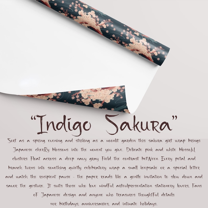 Sakura Cherry Blossom Gift Wrapping Collection, Japanese inspired Gift Wrap image 5