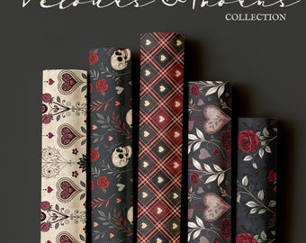 Dark Gothic Red Rose Wrapping Paper Gift Wrap Papers | Romantic Heart Floral